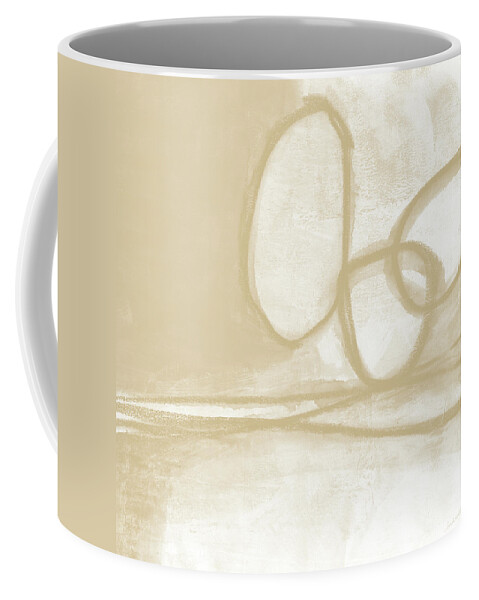 Abstract Coffee Mug featuring the painting Sand and Stone 6- Contemporary Abstract Art by Linda Woods by Linda Woods