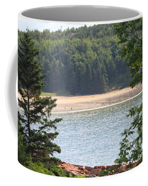 Acadia National Park Coffee Mug featuring the photograph Sand Beach From A Distance by Living Color Photography Lorraine Lynch