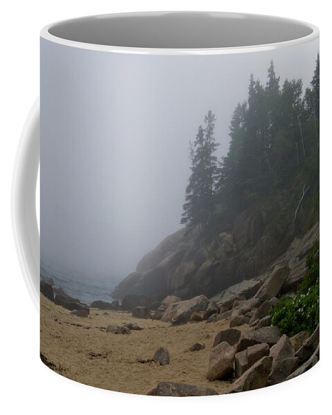 sand Beach Coffee Mug featuring the photograph Sand Beach in a Fog by Paul Mangold