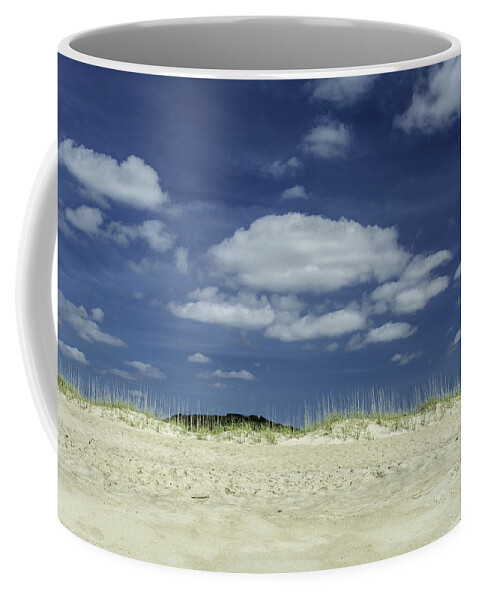 Sea Coffee Mug featuring the photograph Sand Grass and Sky by WAZgriffin Digital