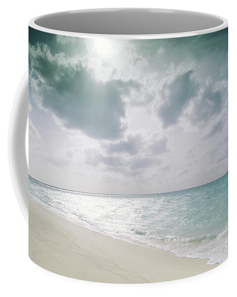 Atoll Coffee Mug featuring the photograph Sand Island by Ron Dahlquist - Printscapes