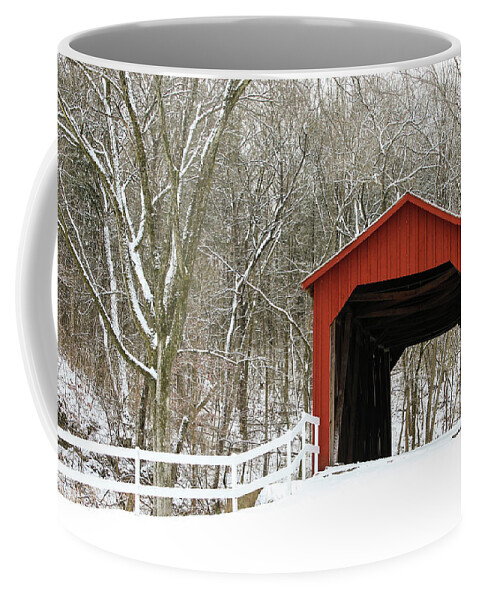 Landscape Coffee Mug featuring the photograph Sandy Creek Covered Bridge by Holly Ross