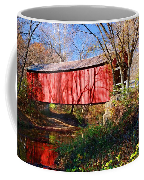 Hillboro Coffee Mug featuring the photograph Sandy Creek Covered Bridge by Steve Warnstaff