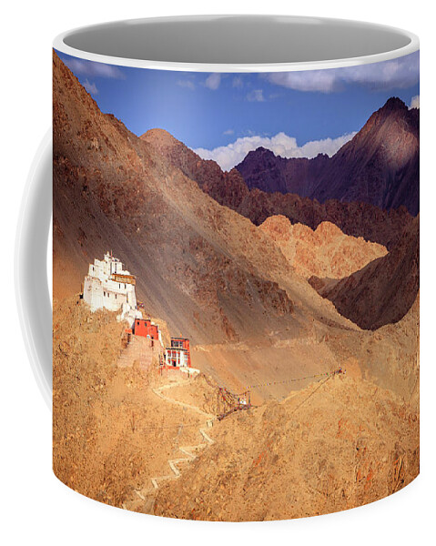 Asia Coffee Mug featuring the photograph Sankar Monastery by Alexey Stiop