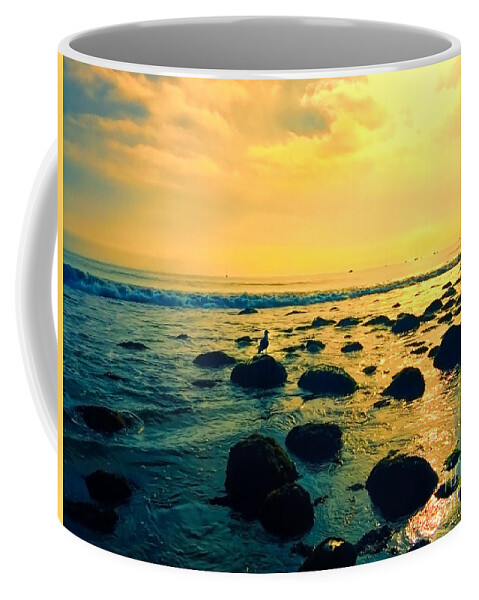 Photo Coffee Mug featuring the photograph Santa Barbara California Ocean Sunset by Alicia Hollinger