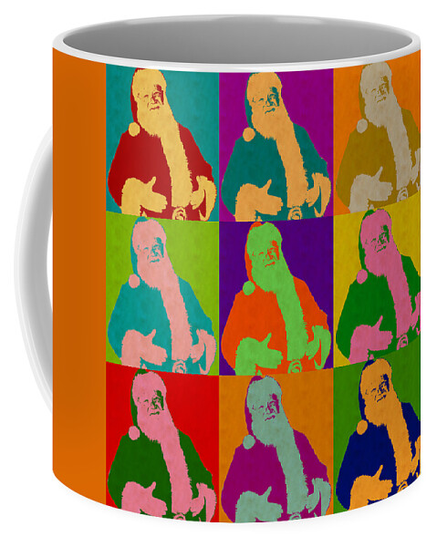 Santa Claus Coffee Mug featuring the digital art Santa Claus Andy Warhol Style by Anthony Murphy
