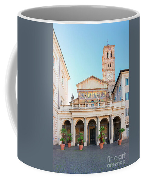 Trastevere Coffee Mug featuring the photograph Santa Maria in Trastevere, Rome by Anastasy Yarmolovich