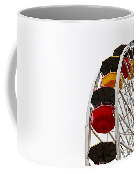 Ferris Wheel Coffee Mug featuring the photograph Santa Monica Pier Ferris Wheel- by Linda Woods by Linda Woods