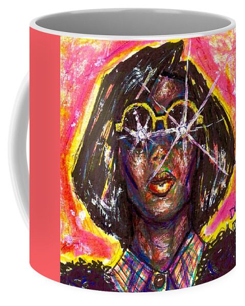  Coffee Mug featuring the drawing Santigold by David Weinholtz