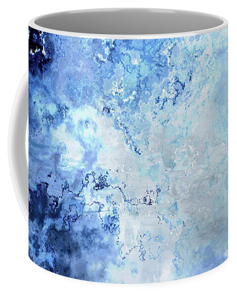 Abstract Art Coffee Mug featuring the painting Sapphire Dream - Custom Version 2 - Abstract Art by Jaison Cianelli