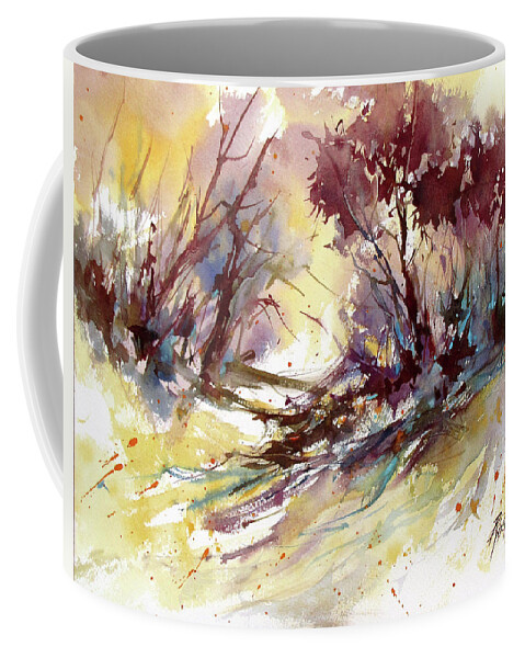 Watercolor Coffee Mug featuring the painting Saplings by Rae Andrews