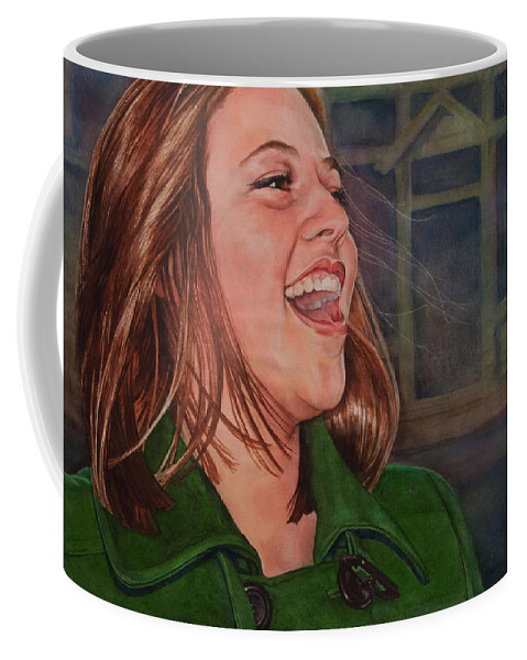 Girl Coffee Mug featuring the painting Sarah Laughs by Heidi E Nelson
