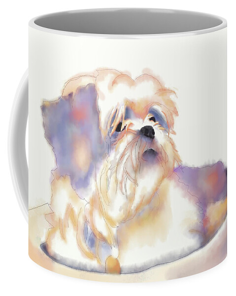 Dog Coffee Mug featuring the digital art Sasi by April Burton
