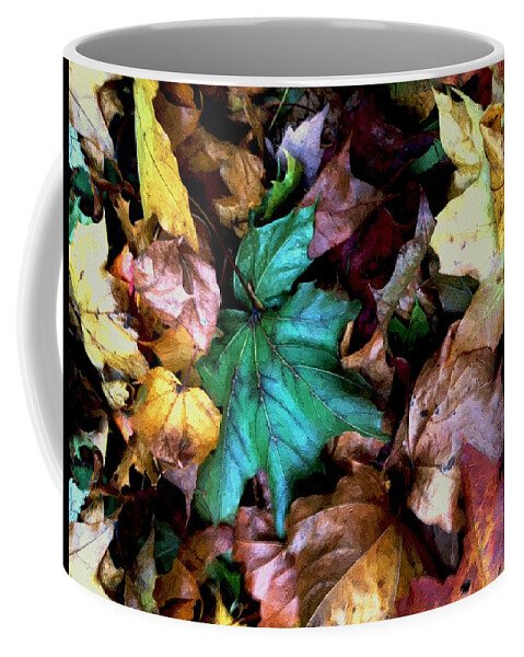 Autumn Coffee Mug featuring the painting Satin Leaves by RC DeWinter