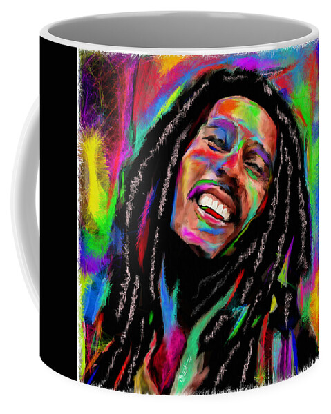 Bob Marley Coffee Mug featuring the painting Satisfy My Soul... by Mark Tonelli