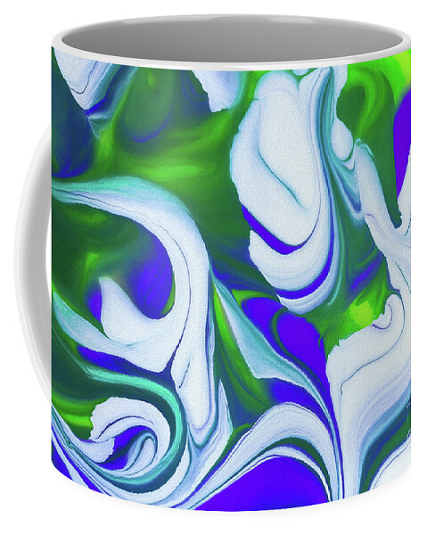 Abstract Coffee Mug featuring the painting Saturday Might by Patti Schulze