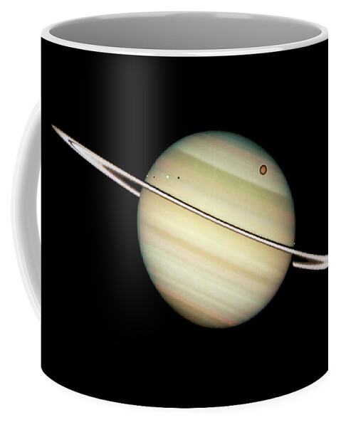 Saturn Coffee Mug featuring the photograph Saturn and Moons by Weston Westmoreland