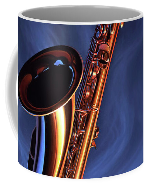 Sax Coffee Mug featuring the painting Sax Appeal by Jerry LoFaro