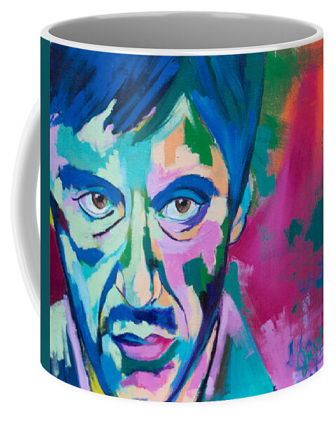 Scarface Coffee Mug featuring the painting Scarface by Janice Westfall