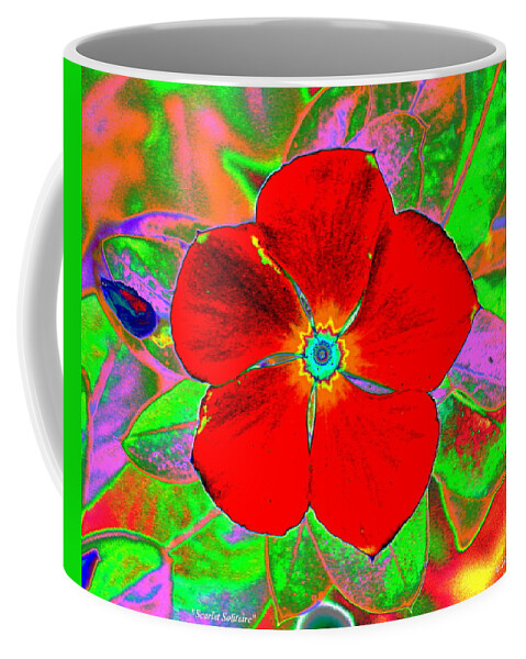 Scarlet Coffee Mug featuring the digital art Scarlet Solitaire by Larry Beat