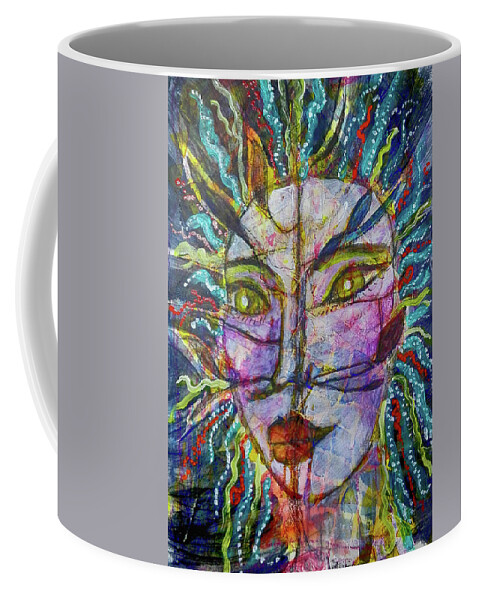 Warrior Coffee Mug featuring the mixed media Scarred Beauty by Mimulux Patricia No
