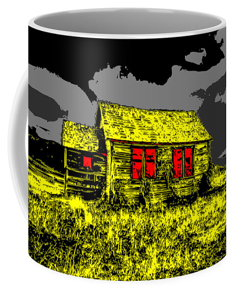 Scary Coffee Mug featuring the digital art Scary Farmhouse by Piotr Dulski