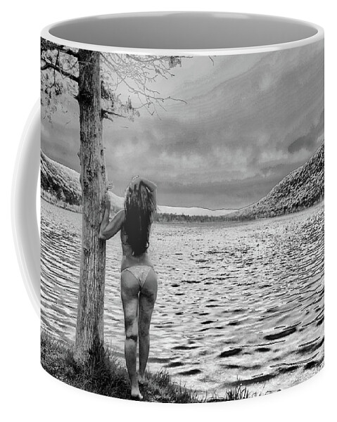 Pond Coffee Mug featuring the digital art Scenery 2 by David Stasiak