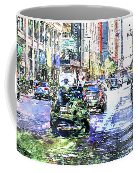 City Coffee Mug featuring the digital art Scenes In The City by Phil Perkins