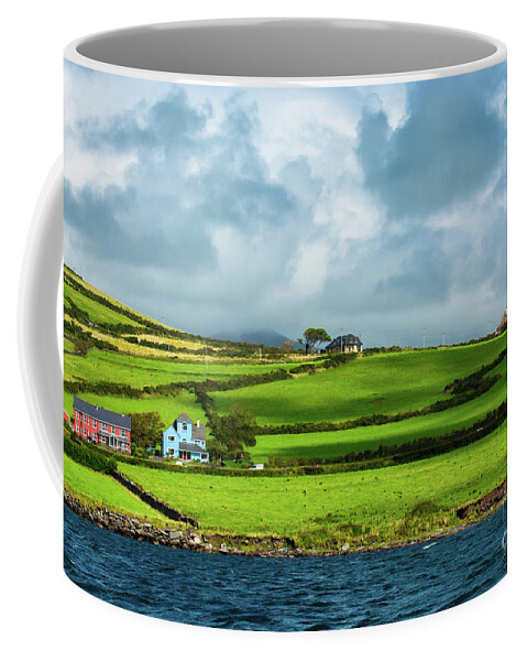Ireland Coffee Mug featuring the photograph Scenic Settlement at the Coast of Ireland by Andreas Berthold