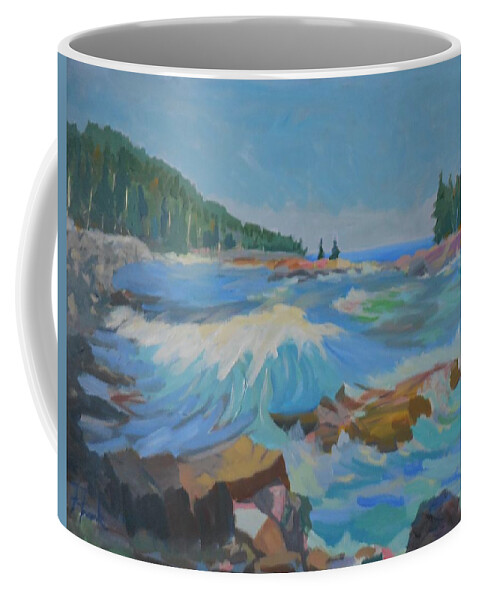 Landscape Coffee Mug featuring the painting Schoodic Inlet by Francine Frank