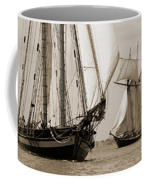 Pride Of Baltimore Coffee Mug featuring the photograph Schooner Pride of Baltimore and Lynx by Dustin K Ryan