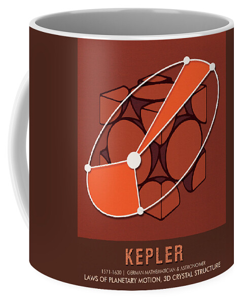 Kepler Coffee Mug featuring the mixed media Science Posters - Johannes Kepler - Mathematician, Astronomer by Studio Grafiikka