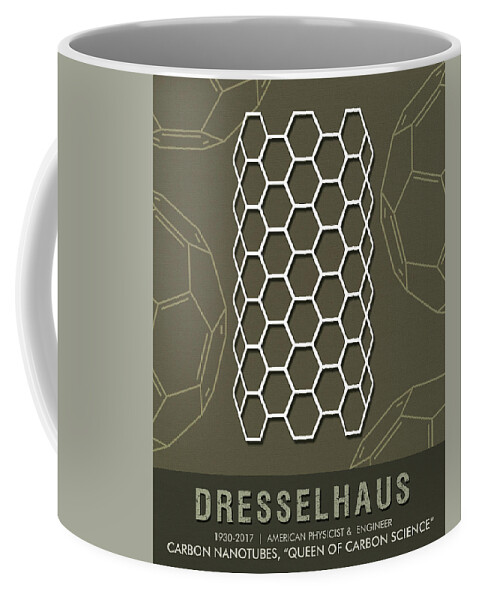 Dresselhaus Coffee Mug featuring the mixed media Science Posters - Mildred Dresselhaus - Physicist, Engineer by Studio Grafiikka