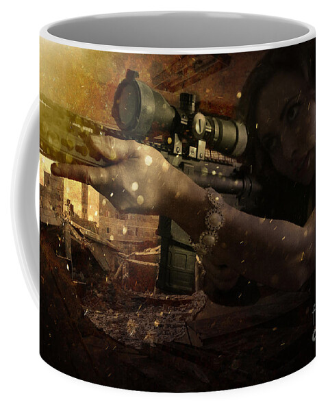 Ar15 Coffee Mug featuring the photograph Scopped by David Bazabal Studios