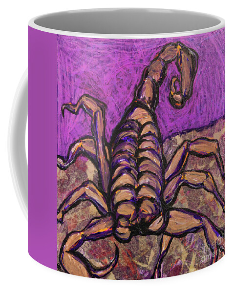 Scorpion Coffee Mug featuring the painting Scorpio? by Rebecca Weeks