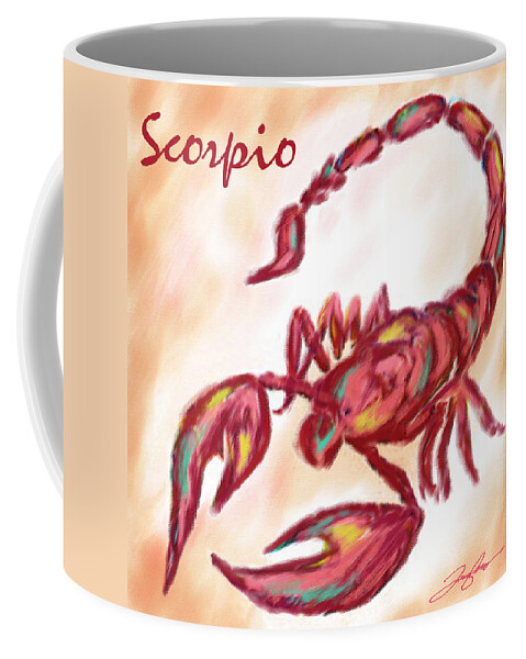 Scorpio Coffee Mug featuring the painting Scorpio by Tony Franza