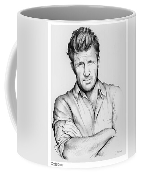 Celebrity Coffee Mug featuring the drawing Scott Caan by Greg Joens