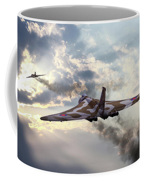 Avro Vulcan Bomber Coffee Mug featuring the digital art Scramble The Bombers by Airpower Art