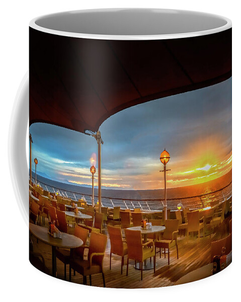 Ocean Coffee Mug featuring the photograph Sea Cruise Sunrise by John Poon