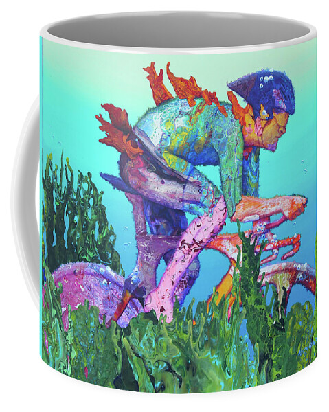 Underwater Coffee Mug featuring the painting Sea Cycler by Marguerite Chadwick-Juner