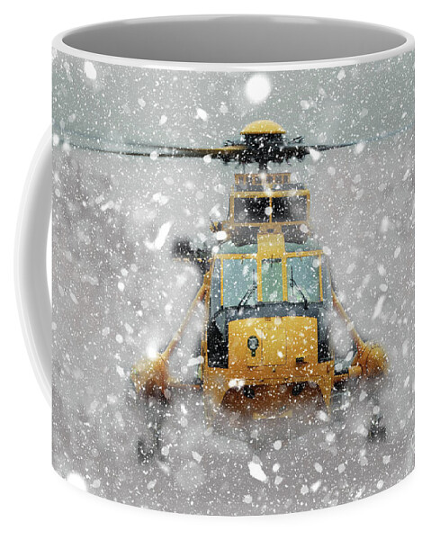 Sikorsky Coffee Mug featuring the digital art Sea King Snow by Airpower Art