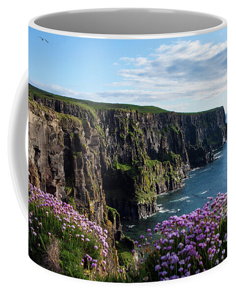 Ireland Coffee Mug featuring the photograph Sea Pink On The Cliffs by Aidan Moran