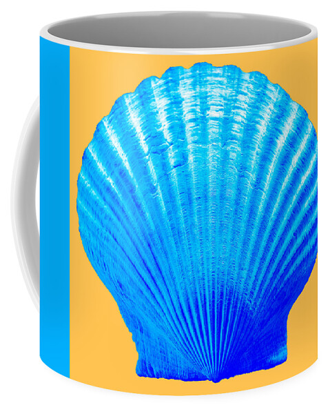 Sea Coffee Mug featuring the photograph Sea Shell blue and gold by WAZgriffin Digital