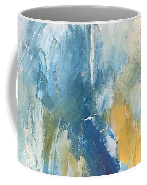 Expressionist Coffee Mug featuring the painting Sea Sky Sun by Suzanne Giuriati Cerny