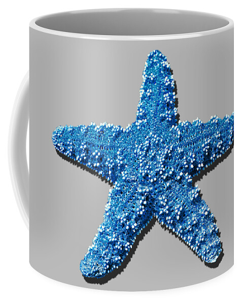Starfish Coffee Mug featuring the photograph Sea Star Medium Blue .png by Al Powell Photography USA