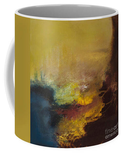 Abstract Coffee Mug featuring the painting Sea To Stone by Pat Saunders-White