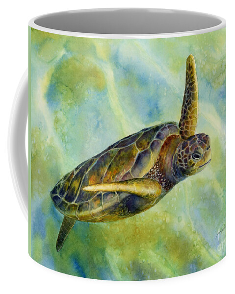Underwater Coffee Mug featuring the painting Sea Turtle 2 by Hailey E Herrera
