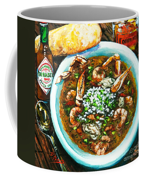 New Orleans Food Coffee Mug featuring the painting Seafood Gumbo by Dianne Parks