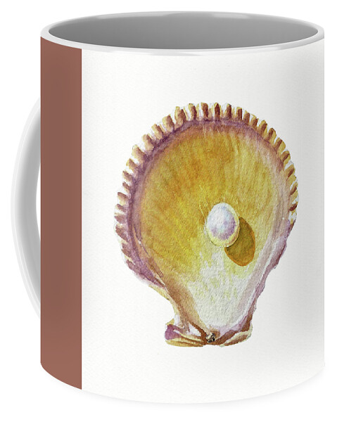 Shell Coffee Mug featuring the painting Seashell Art Beach Treasure Sea Shell VI by Irina Sztukowski