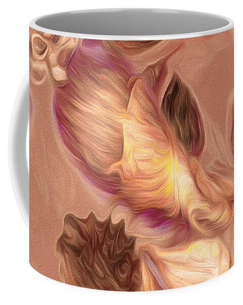 Shells Coffee Mug featuring the mixed media Seashell Medley in Pale Orange by Lynda Lehmann
